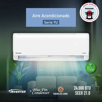 AIRE ACONDICIONADO INVERTER PANASONIC DE 24000BTU Y SEER21 CSCUYU24AKV2